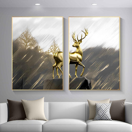 Deer Gold Green Design - Rugbab